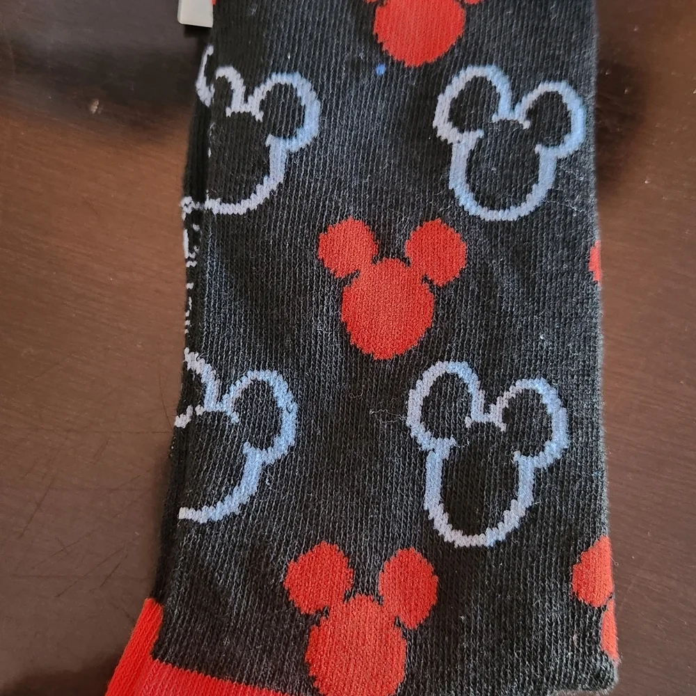 Disney Men's Mickey Mouse Socks - Black and Red